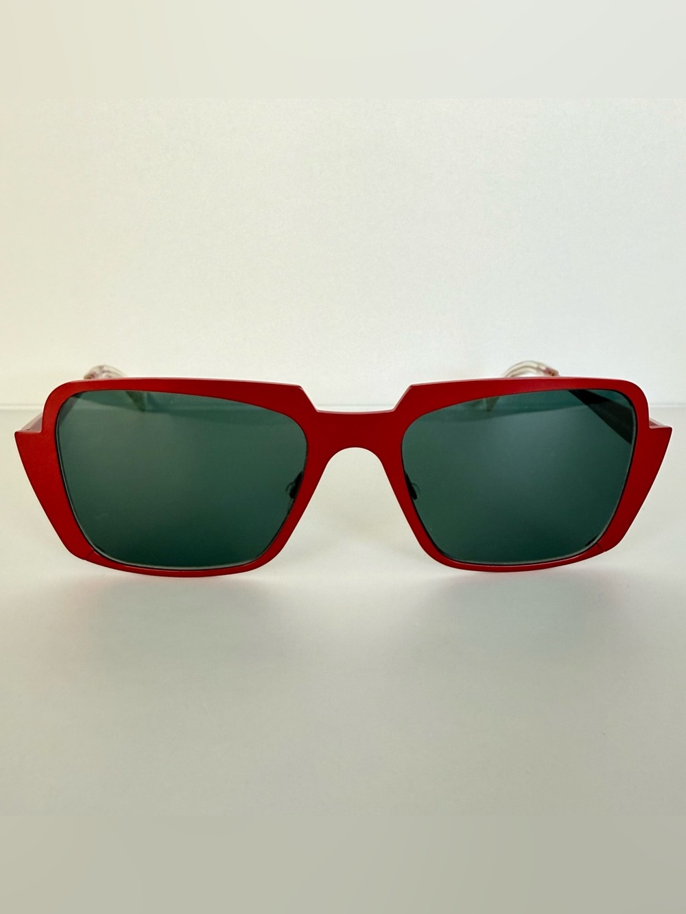 Theo Eyewear/Matali Crasset unisex titanium red sunglasses Retail 350$